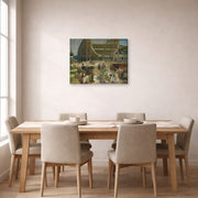 Gallery-wrapped canvas print of George Bellows's Shipyard Society displayed on a wall in a dining room