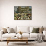 Gallery-wrapped canvas print of George Bellows's Shipyard Society displayed on a wall in a living room