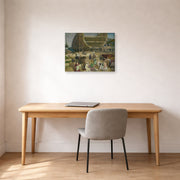 Gallery-wrapped canvas print of George Bellows's Shipyard Society displayed on a wall in a office