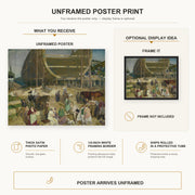 George Bellows - Shipyard Society poster print size comparison and framing display infographic