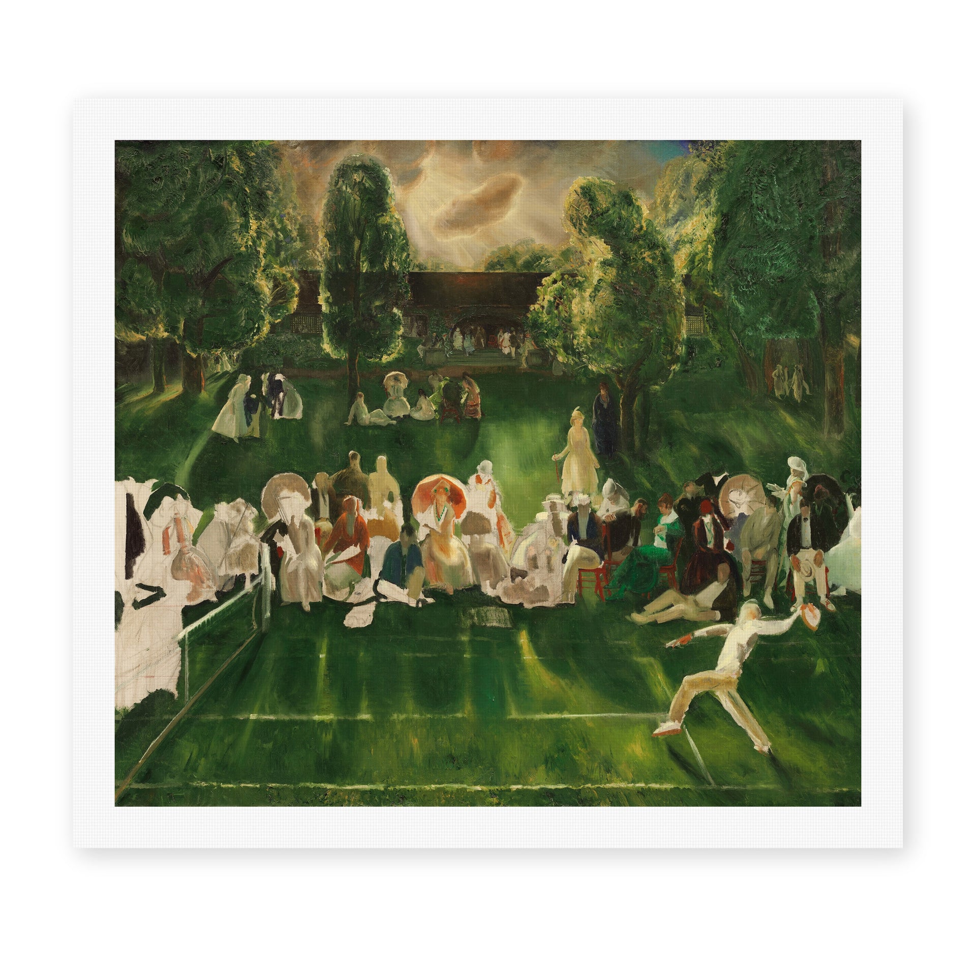 George Bellows's 'Tennis Tournament' painting reproduced as a rolled canvas print