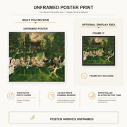 George Bellows - Tennis Tournament poster print size comparison and framing display infographic