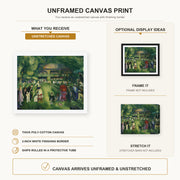 George Bellows - Tennis at Newport canvas print size comparison and framing display infographic