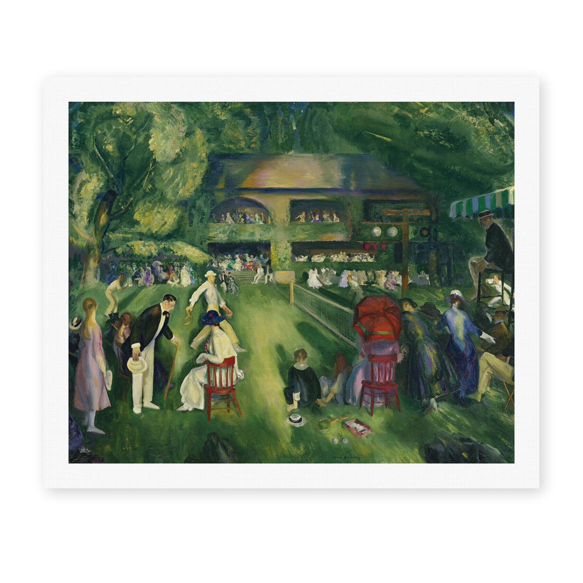 George Bellows's 'Tennis at Newport' painting reproduced as a rolled canvas print