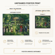 George Bellows - Tennis at Newport poster print size comparison and framing display infographic