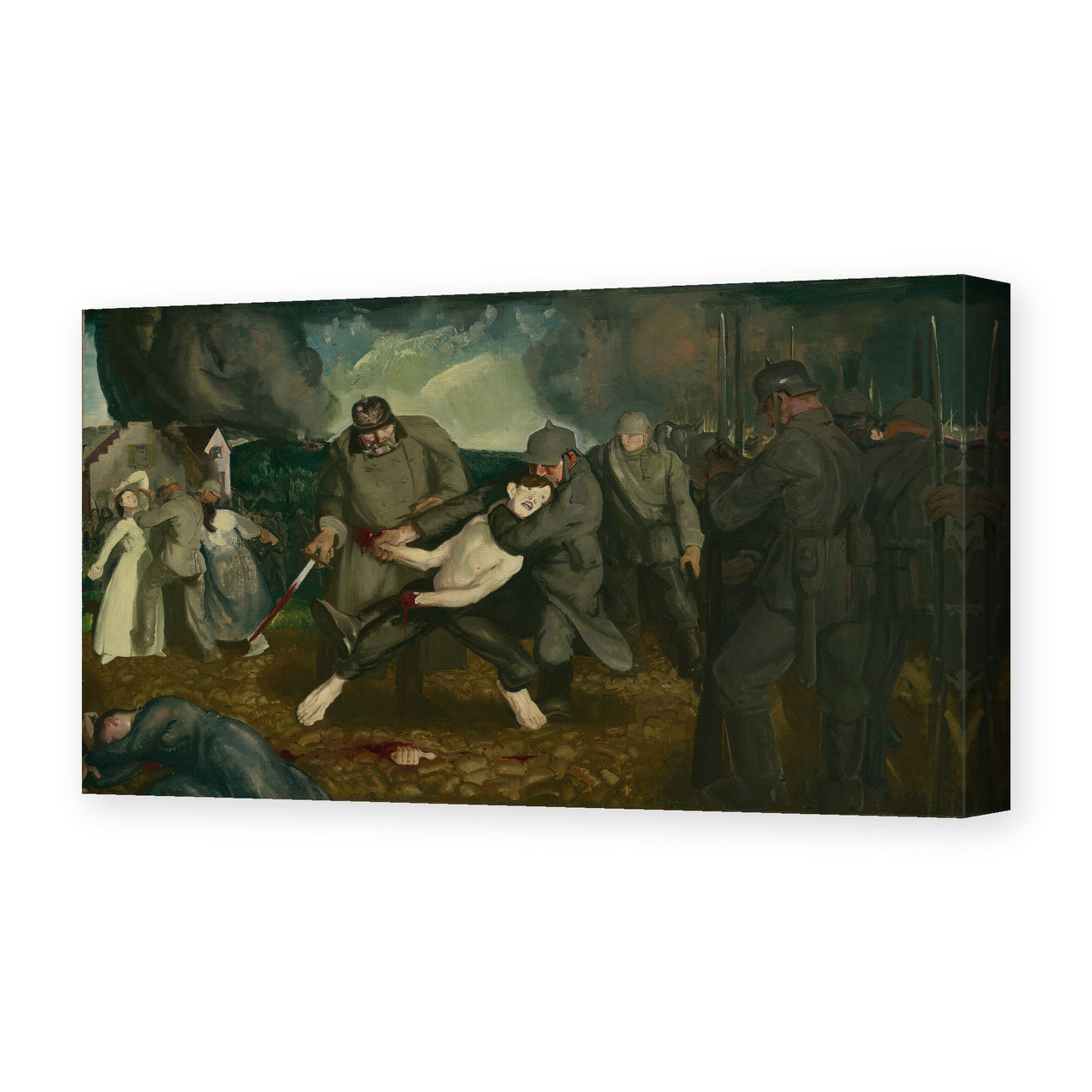 George Bellows's 'The Germans Arrive' painting reproduced as a gallery-wrapped canvas print