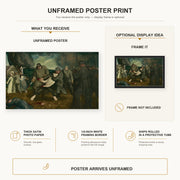George Bellows - The Germans Arrive poster print size comparison and framing display infographic