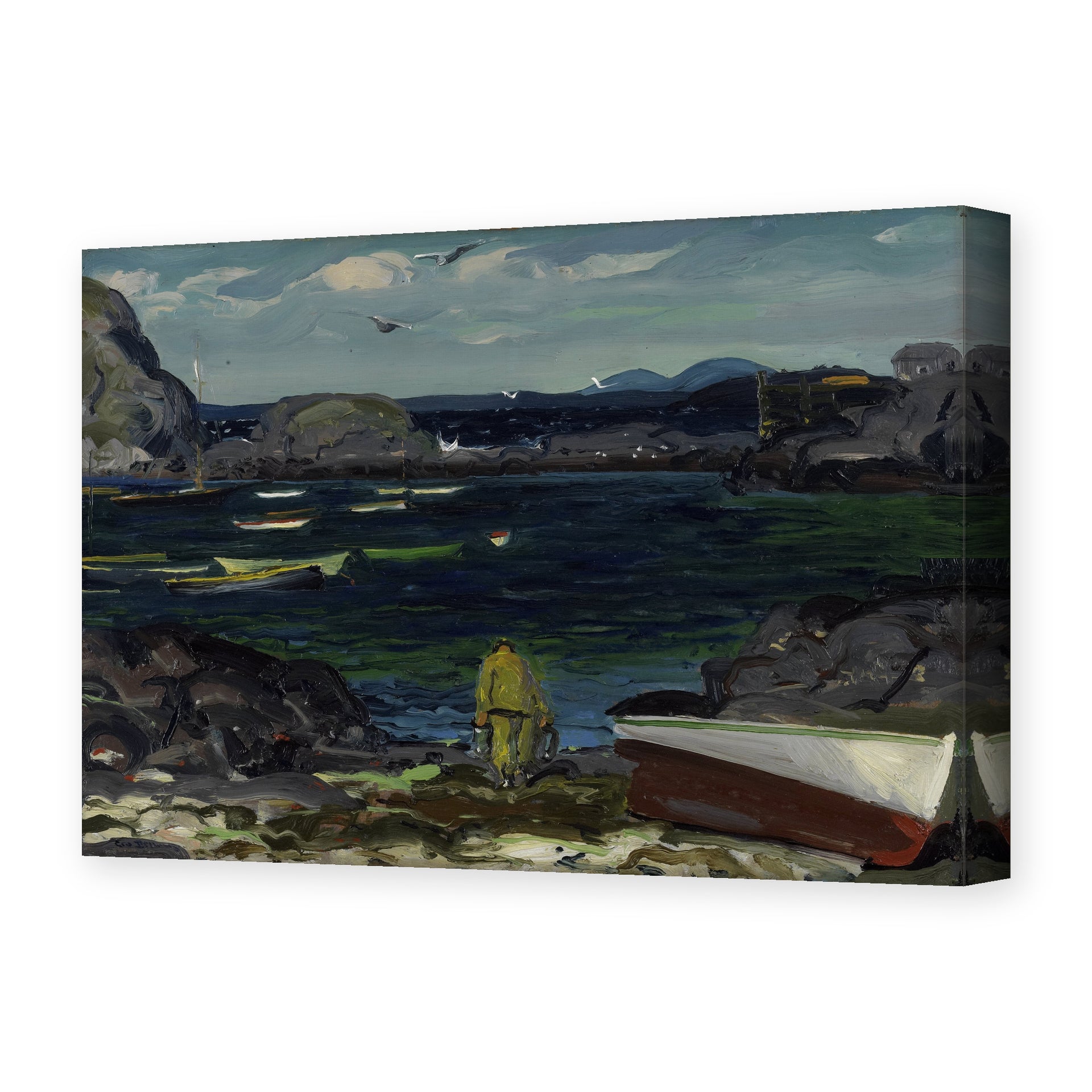 George Bellows's 'The Harbor, Monhegan Coast, Maine' painting reproduced as a gallery-wrapped canvas print