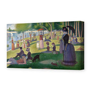 Georges Seurat's 'A Sunday on La Grande Jatte' painting reproduced as a gallery-wrapped canvas print, Seurat's best-known Pointillist scene of Parisians at leisure on the Seine