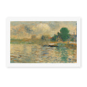 Georges Seurat's 'Barge on the Seine' painting reproduced as a rolled canvas print