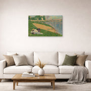 Gallery-wrapped canvas print of Georges Seurat's Cadet From Saint Cyr displayed on a wall in a living room