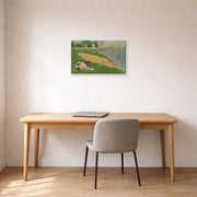Gallery-wrapped canvas print of Georges Seurat's Cadet From Saint Cyr displayed on a wall in a office
