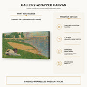 Georges Seurat - Cadet From Saint Cyr gallery wrap canvas construction and hanging details infographic