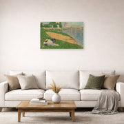 Unframed poster print of Georges Seurat's Cadet From Saint Cyr displayed on a wall in a living room