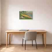 Unframed poster print of Georges Seurat's Cadet From Saint Cyr displayed on a wall in a office
