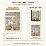 Georges Seurat - Circus canvas print size comparison and framing display infographic