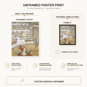 Georges Seurat - Circus poster print size comparison and framing display infographic