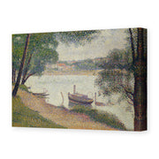Georges Seurat's 'Gray Weather, Grande Jatte' painting reproduced as a gallery-wrapped canvas print