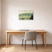 Gallery-wrapped canvas print of Georges Seurat's Landscape at Saint-Ouen displayed on a wall in a office