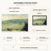 Georges Seurat - Landscape at Saint-Ouen poster print size comparison and framing display infographic