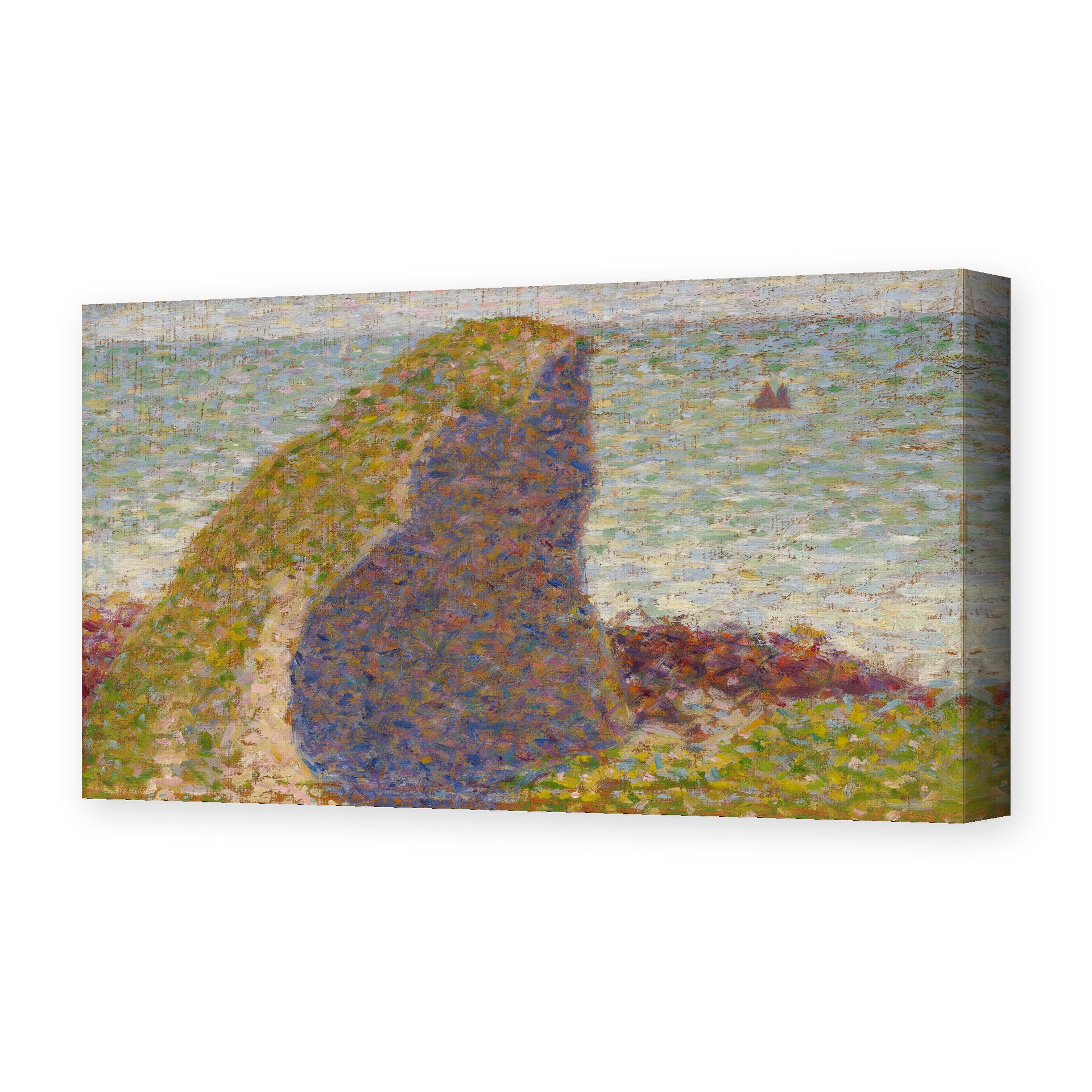 Georges Seurat's 'Study for Le Bec du Hoc, Grandcamp' painting reproduced as a gallery-wrapped canvas print