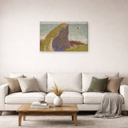 Gallery-wrapped canvas print of Georges Seurat's Study for Le Bec du Hoc, Grandcamp displayed on a wall in a living room