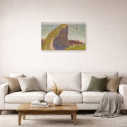 Unframed poster print of Georges Seurat's Study for Le Bec du Hoc, Grandcamp displayed on a wall in a living room