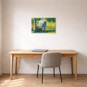 Gallery-wrapped canvas print of Georges Seurat's The Gardener displayed on a wall in a office