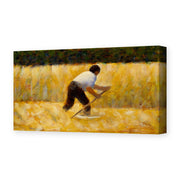 Georges Seurat's 'The Mower' painting reproduced as a gallery-wrapped canvas print