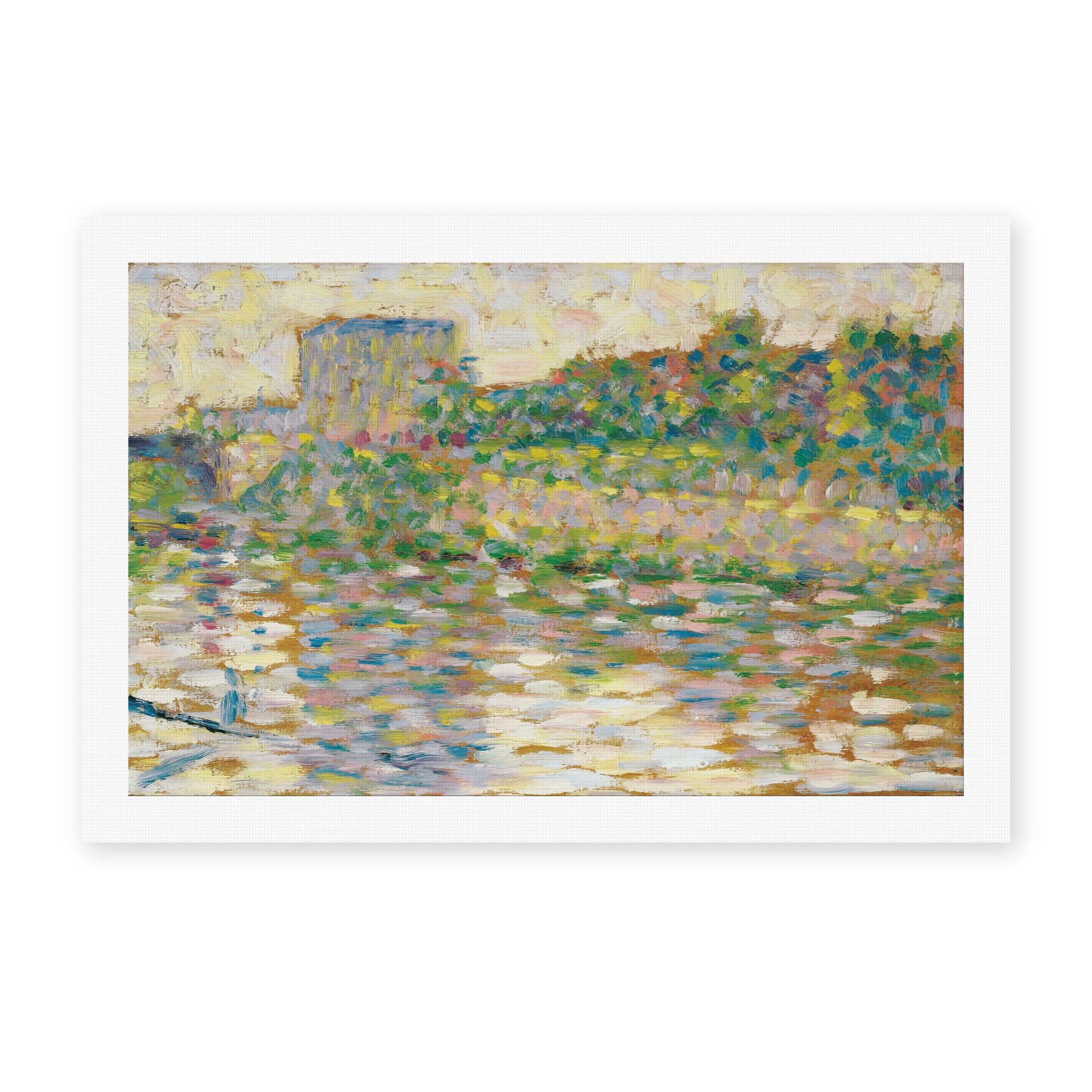 Georges Seurat's 'The Seine at Courbevoie' painting reproduced as a rolled canvas print