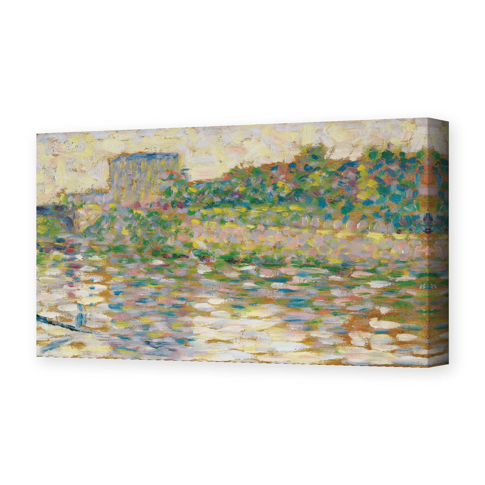 Georges Seurat's 'The Seine at Courbevoie' painting reproduced as a gallery-wrapped canvas print