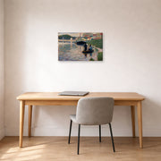 Gallery-wrapped canvas print of Georges Seurat's View of the Seine displayed on a wall in a office