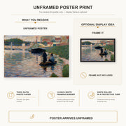 Georges Seurat - View of the Seine poster print size comparison and framing display infographic