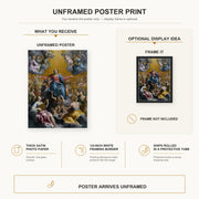 Guido Reni - The assumption of the Virgin Mary poster print size comparison and framing display infographic