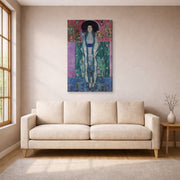 Gallery-wrapped canvas print of Gustav Klimt's 'Adele Bloch-Bauer II' displayed on a wall in a living room (image 1 of 2)