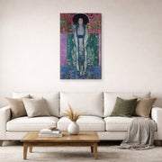 Gallery-wrapped canvas print of Gustav Klimt's 'Adele Bloch-Bauer II' displayed on a wall in a living room (image 2 of 2)