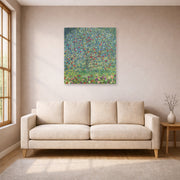 Unframed poster print of Gustav Klimt's 'Apple Tree' displayed on a wall in a living room (image 1 of 2)
