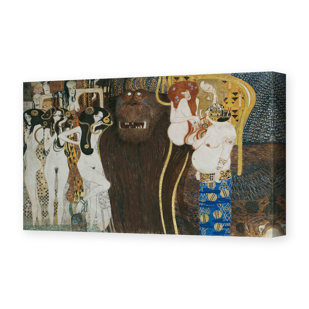 Gustav Klimt's 'Beethoven Frieze' painting reproduced as a gallery-wrapped canvas print