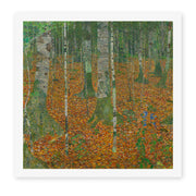 Gustav Klimt's 'Birch Forest' painting reproduced as a rolled canvas print