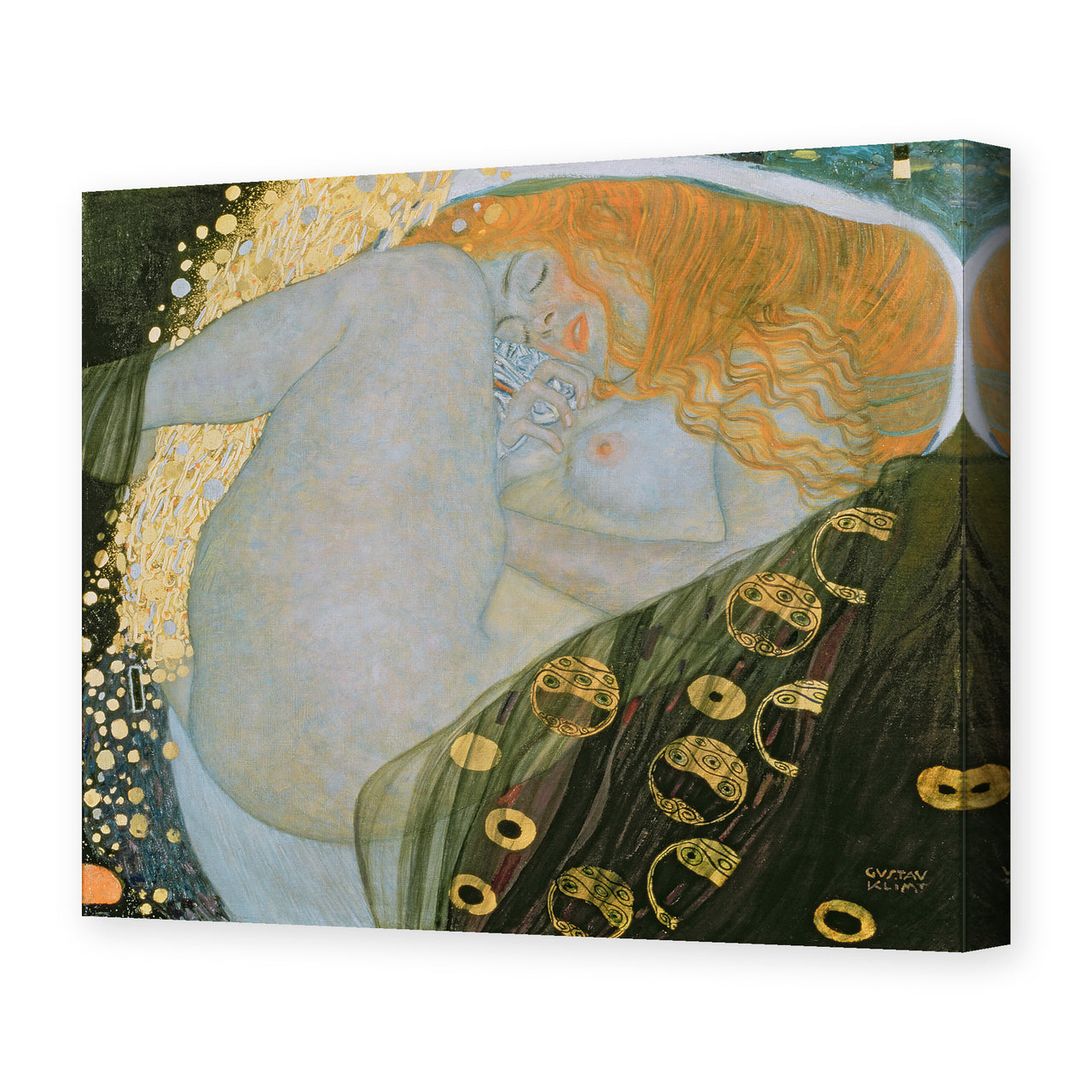 Gustav Klimt's 'Danae' painting reproduced as a gallery-wrapped canvas print