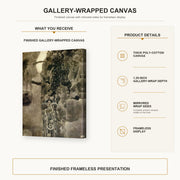 Gustav Klimt - Faculty Paintings gallery wrap canvas construction and hanging details infographic