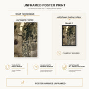 Gustav Klimt - Faculty Paintings poster print size comparison and framing display infographic