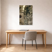 Unframed poster print of Gustav Klimt's 'Faculty Paintings' displayed on a wall in an office