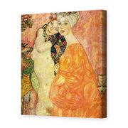 Gustav Klimt's 'Freundinnen' painting reproduced as a gallery-wrapped canvas print