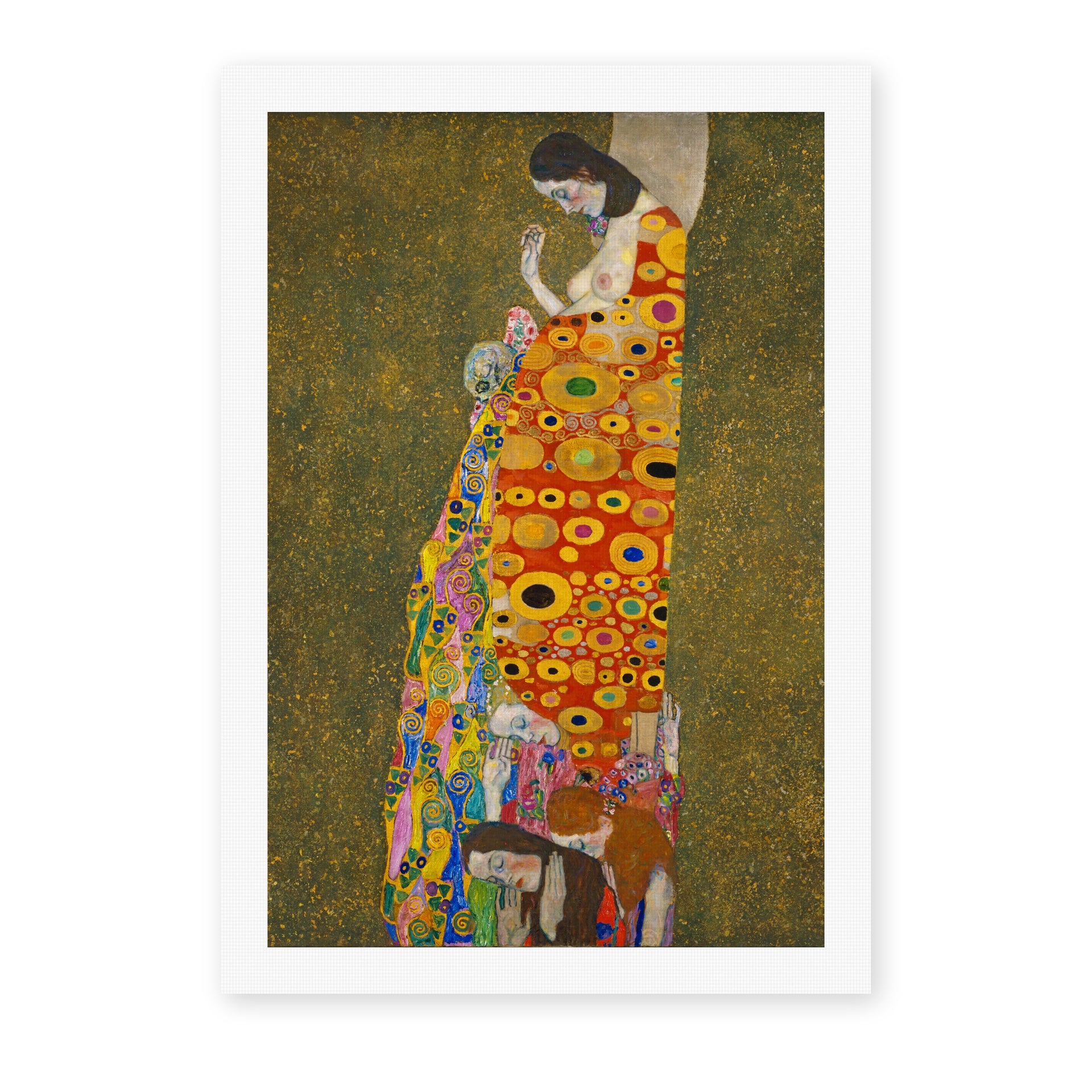 Gustav Klimt's 'Hope II 1907' painting reproduced as a rolled canvas print