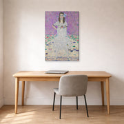 Gallery-wrapped canvas print of Gustav Klimt's 'Mäda Primavesi' displayed on a wall in an office