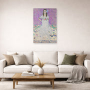 Unframed poster print of Gustav Klimt's 'Mäda Primavesi' displayed on a wall in a living room (image 2 of 2)