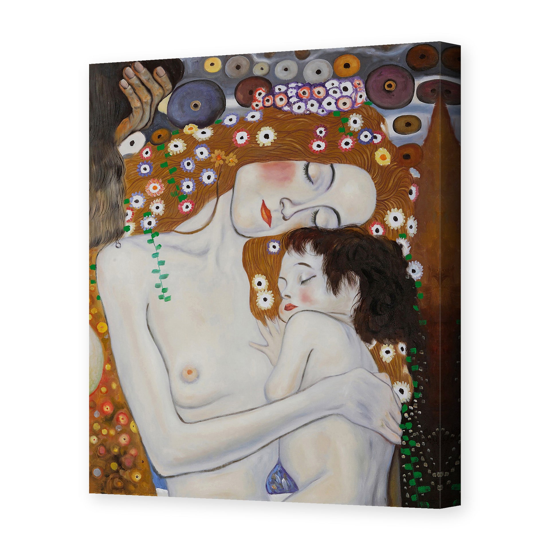 Gustav Klimt's 'Mother and Child' painting reproduced as a gallery-wrapped canvas print