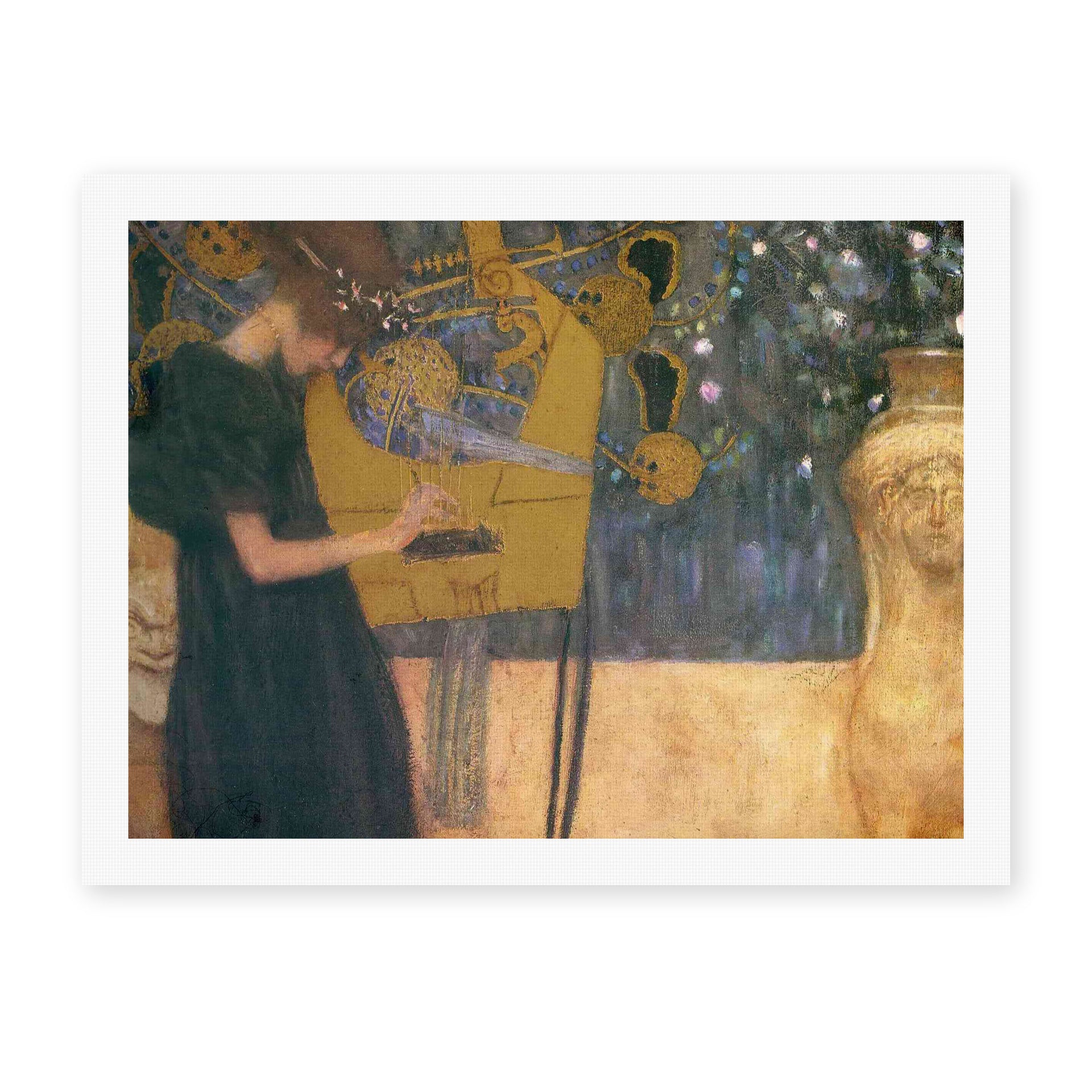 Gustav Klimt's 'Music' painting reproduced as a rolled canvas print