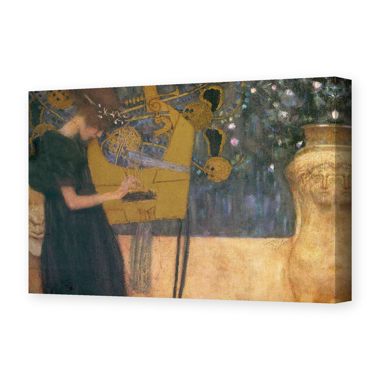 Gustav Klimt's 'Music' painting reproduced as a gallery-wrapped canvas print